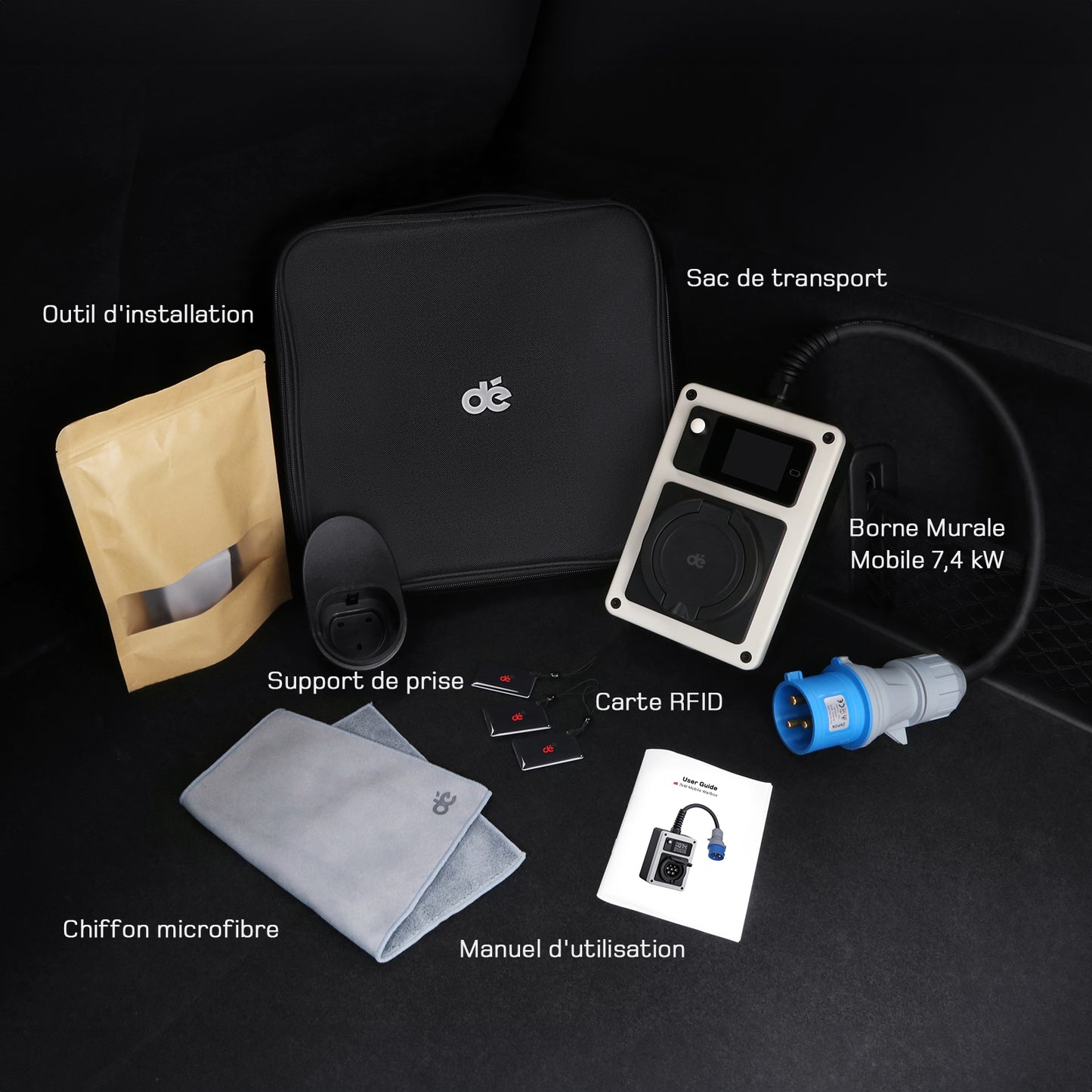 Borne de Recharge Mobile 7kW 32A | dé Wallbox Électrique Type 2