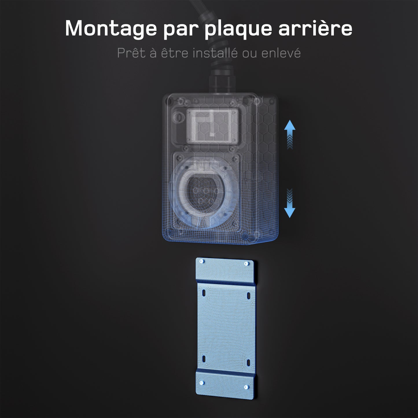 dé Borne de Recharge Mobile 7kW Montage par plaque arrière