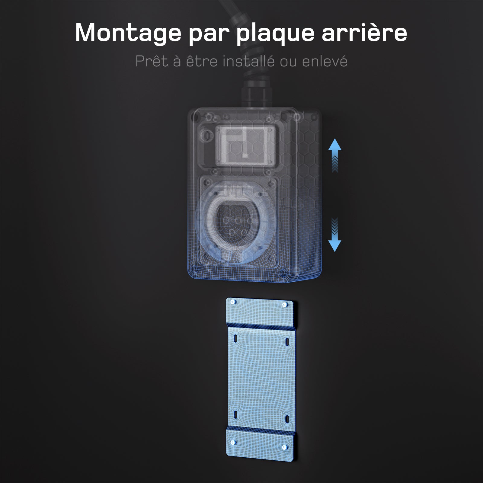dé Borne de Recharge Mobile 7kW Montage par plaque arrière