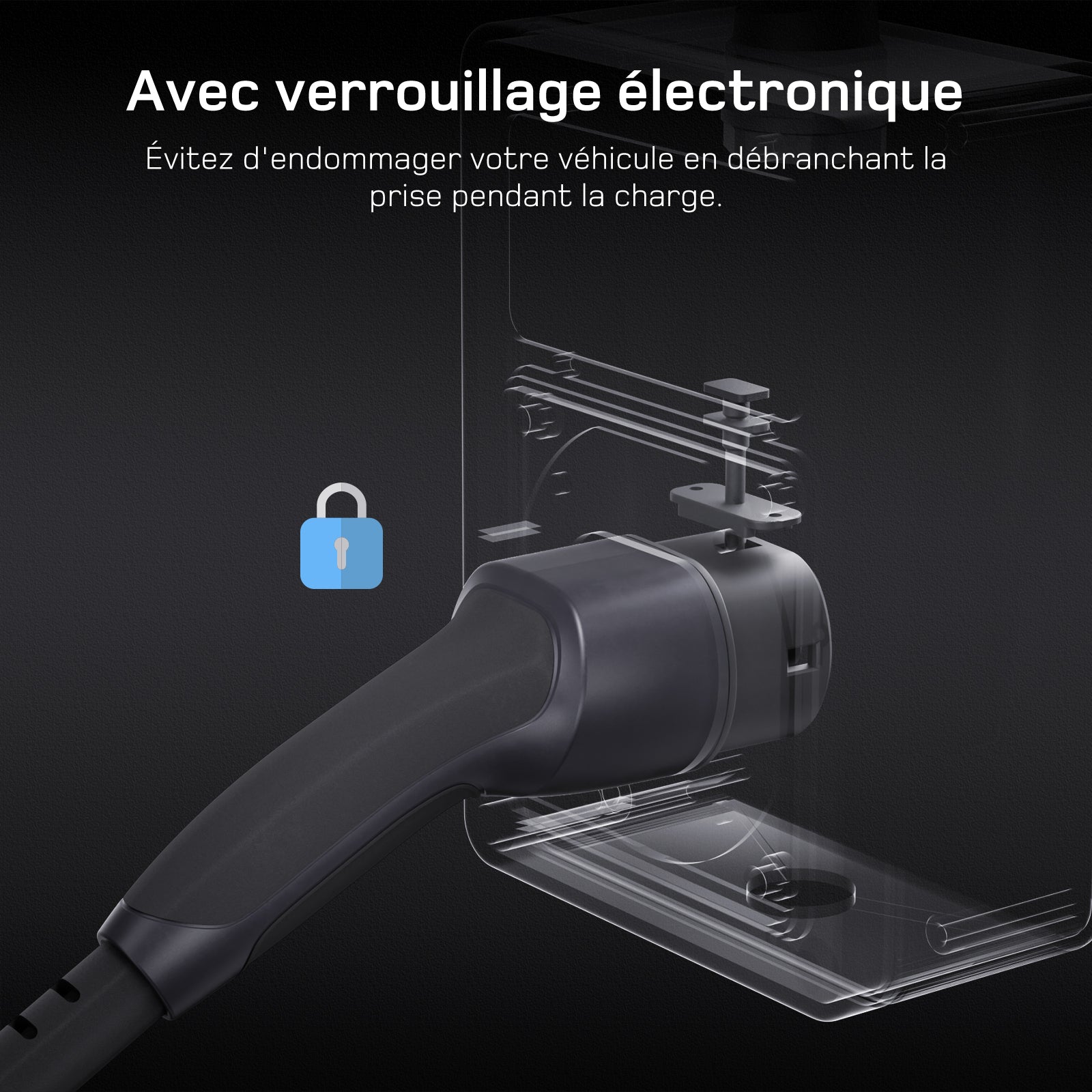 dé Borne de Recharge Mobile 7kW Avec verrouillage électronique