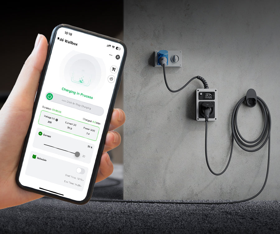dé Borne de Recharge Mobile 7kW Contrôle à distance par APP