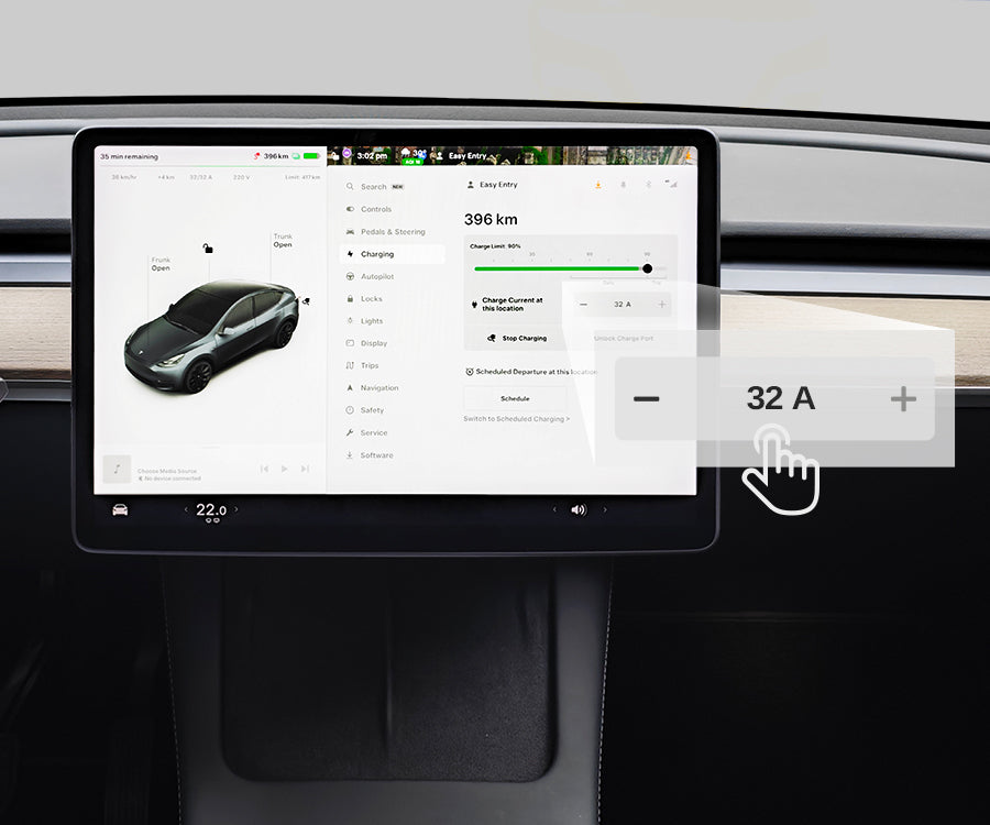 dé Borne de Recharge Mobile 7kW Contrôle par la voiture