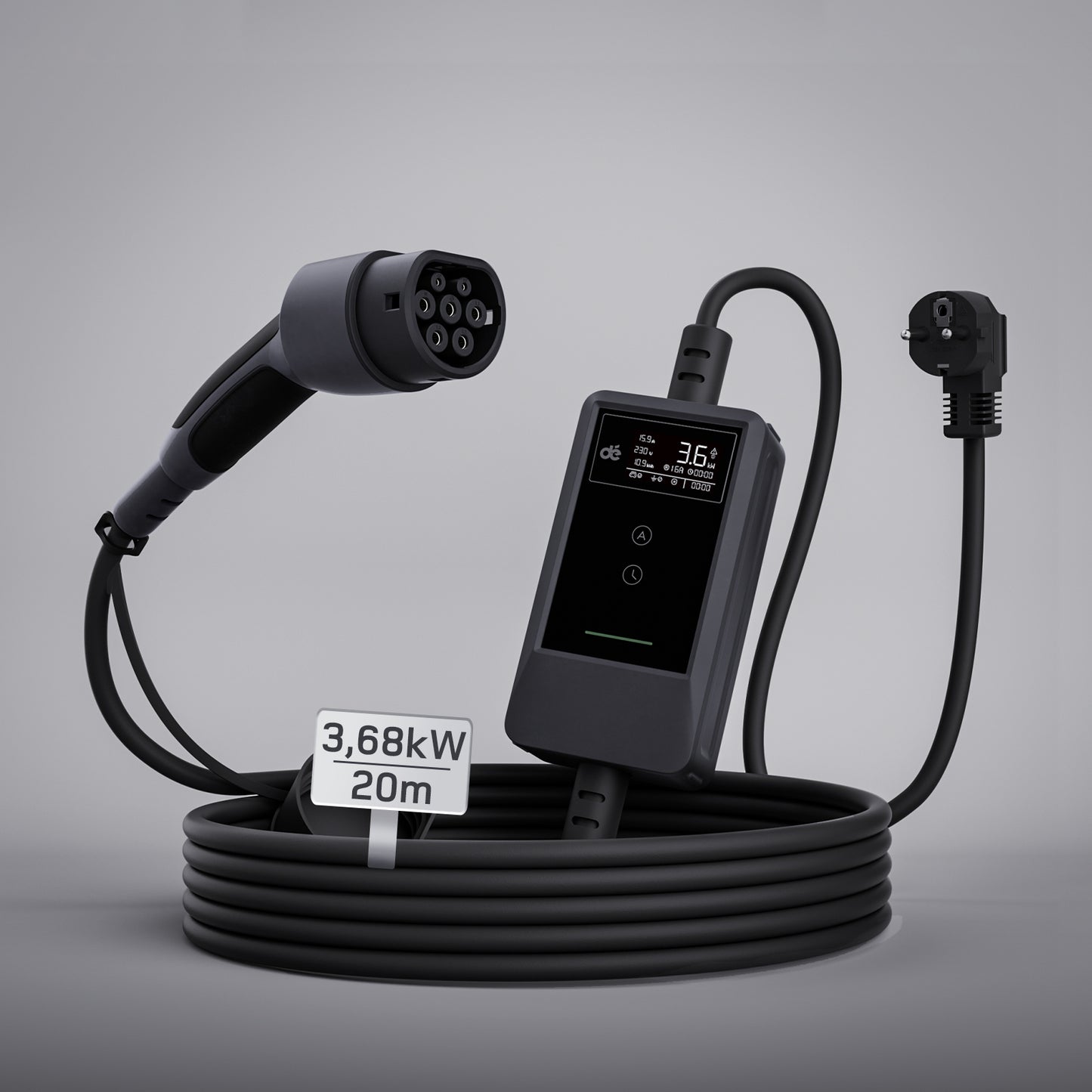 dé Chargeur Voiture Electrique 3,7kW v2– Type 2, idéal maison et voyage