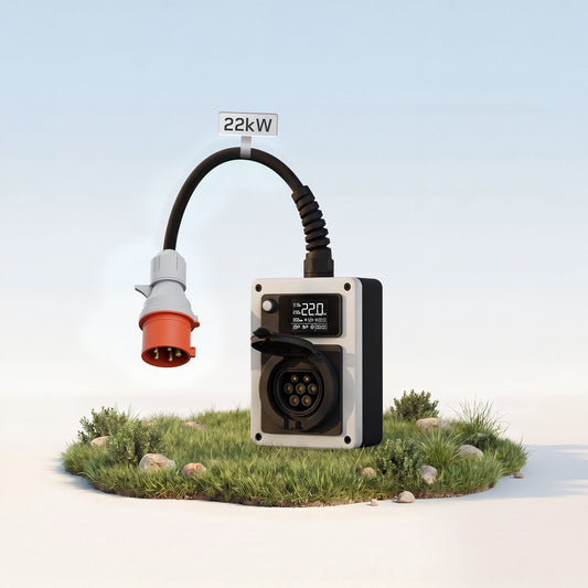 dé Borne de Recharge Mobile 22kW pour Voiture Électrique (CEE 32A, Triphasée)