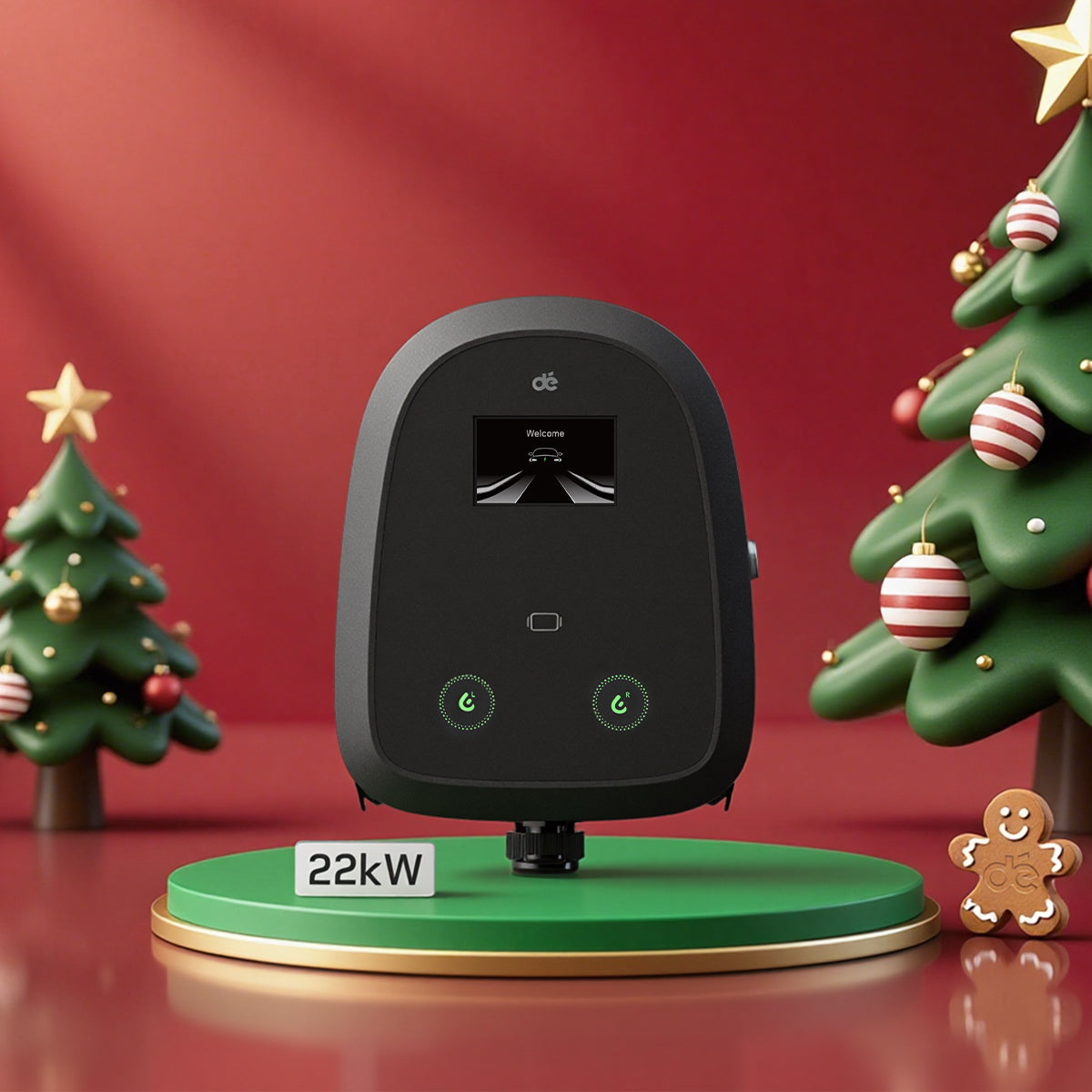 dé 2×22 kW Dual Wallbox avec contrôle APP et OCPP/RFID