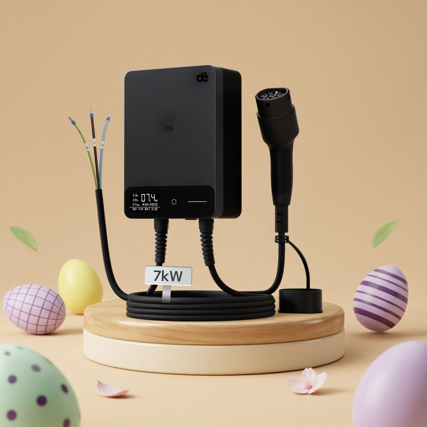 dé Borne de Recharge 7,4kW – Installation monophasée, APP et RFID