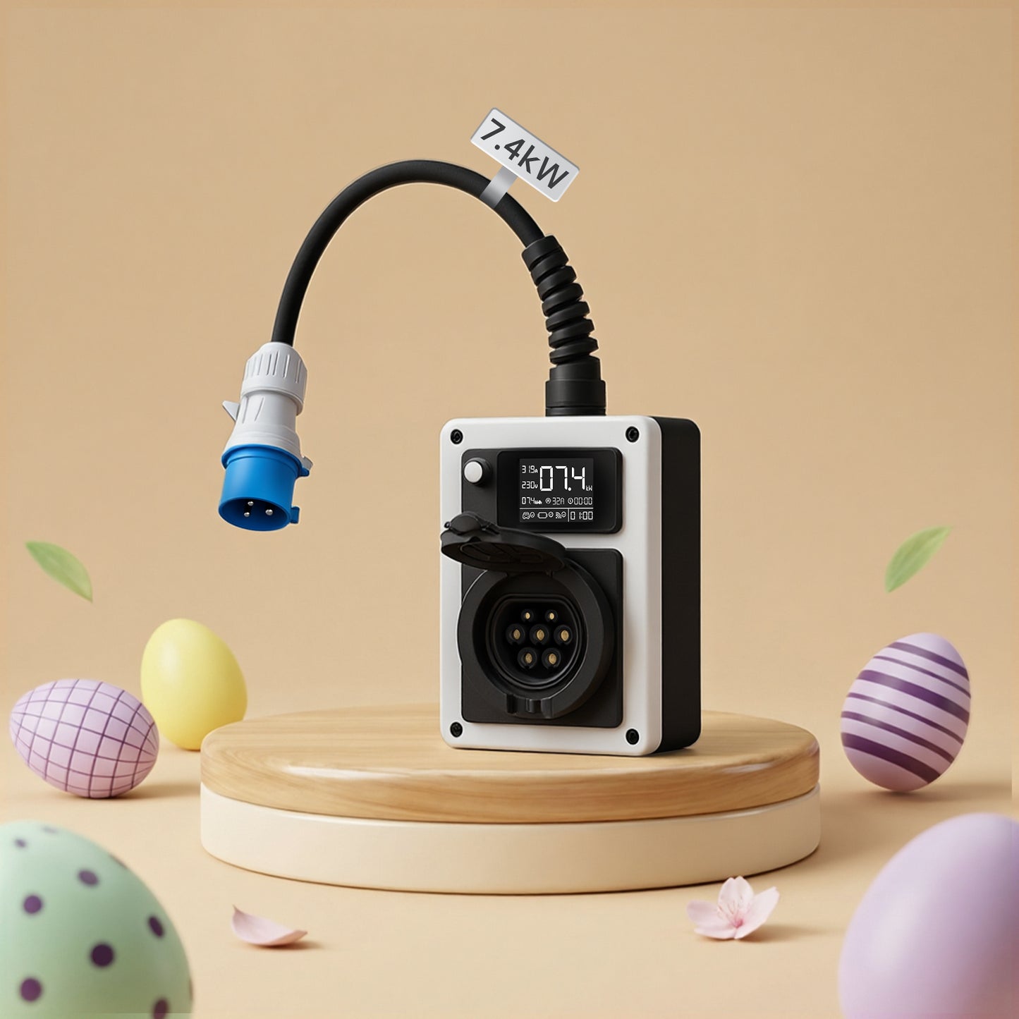 Borne de Recharge Mobile 7kW 32A | dé Wallbox Électrique Type 2