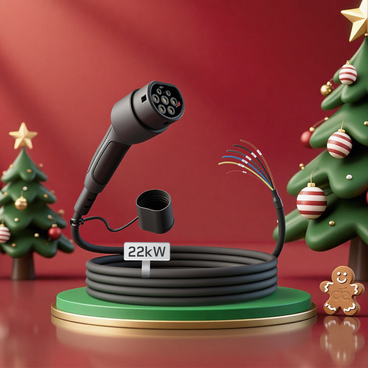 Câble de Recharge type 2 Extrémité Ouverte 22kW