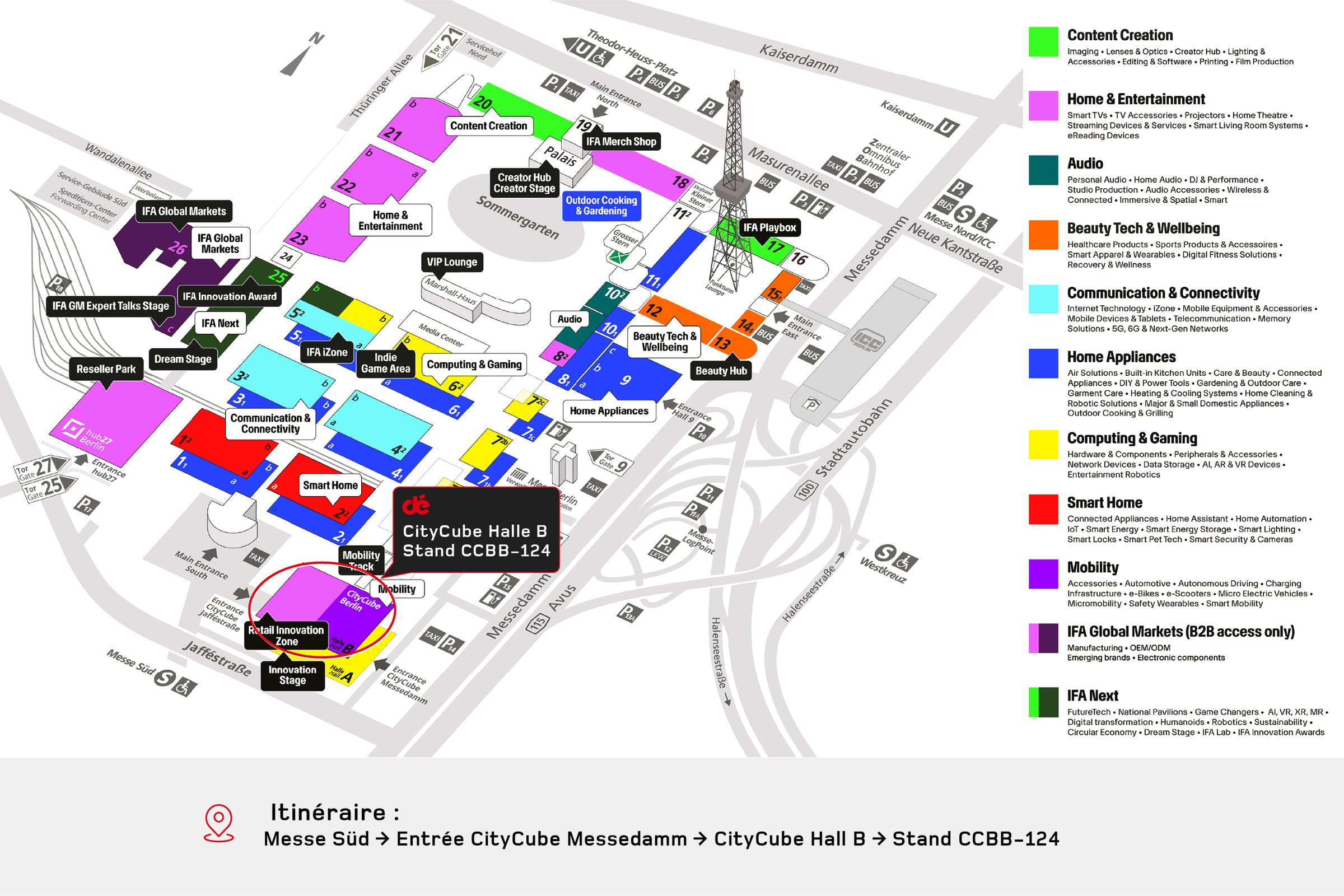 Route to CityCube Hall B, Stand CCBB-124