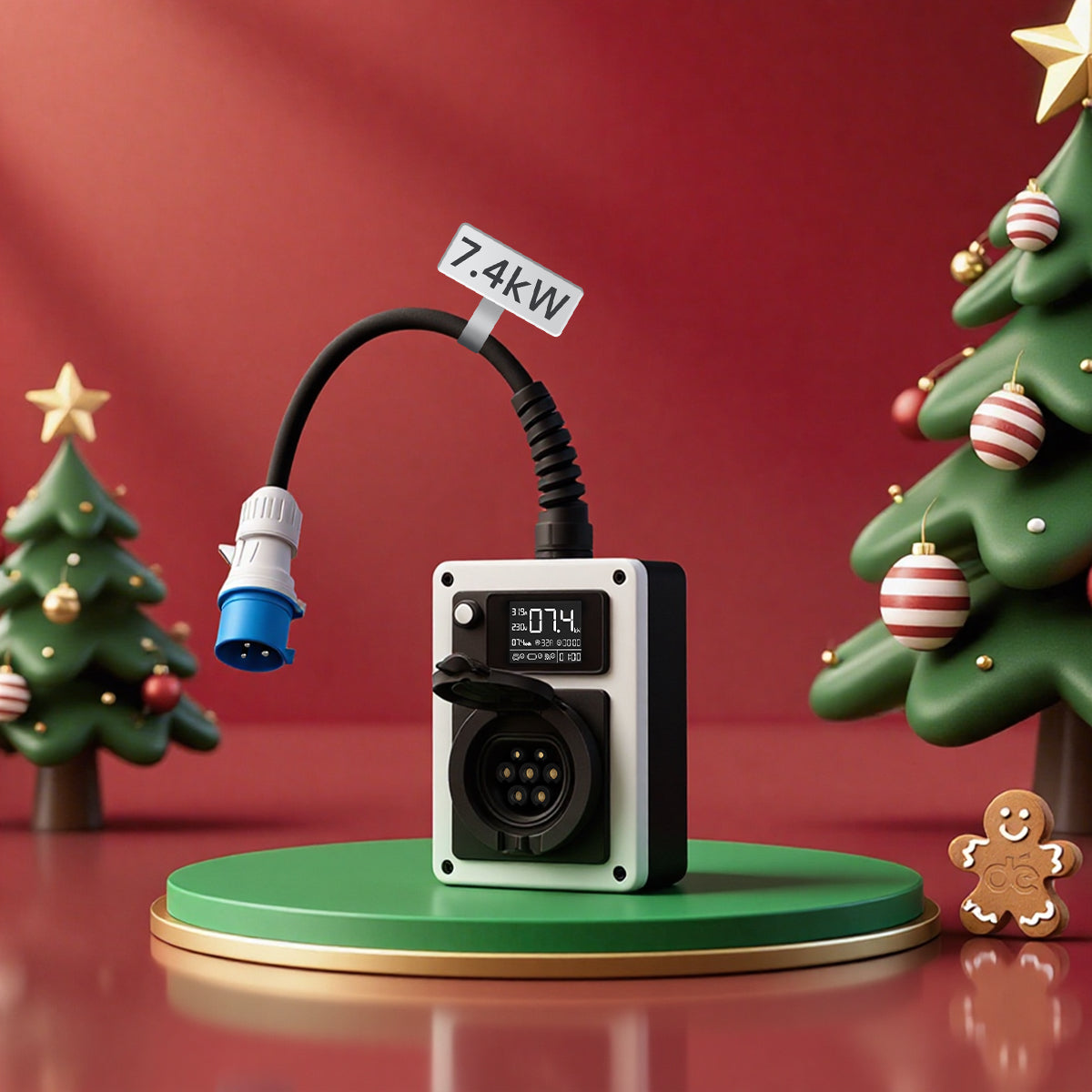 Borne de Recharge Mobile 7kW 32A | dé Wallbox Électrique Type 2