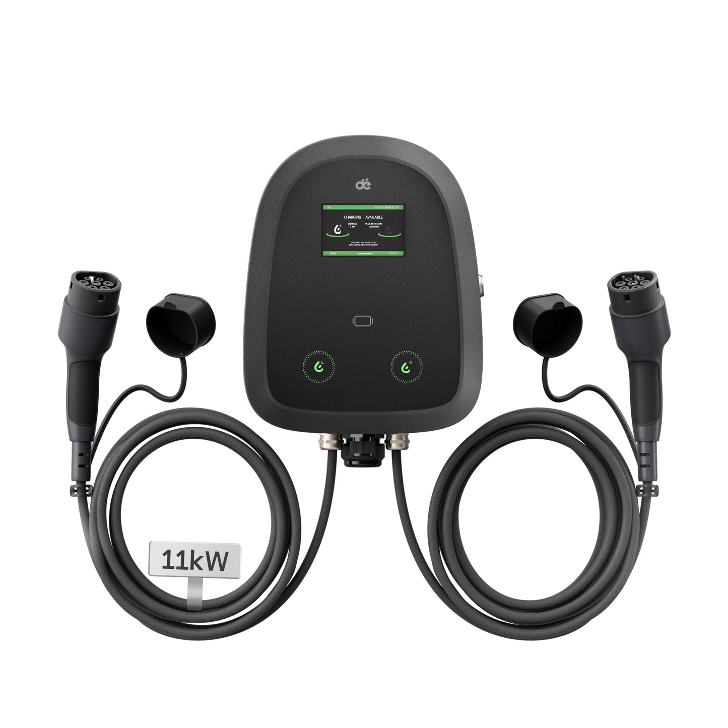 dé 2×11 kW Dual Wallbox avec contrôle APP et OCPP/RFID