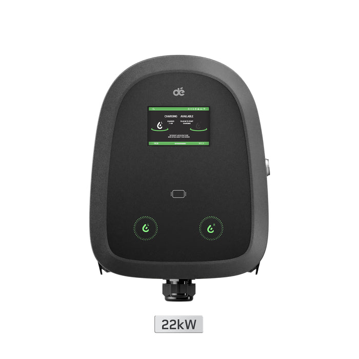 dé 2×22 kW Dual Wallbox avec contrôle APP et OCPP/RFID