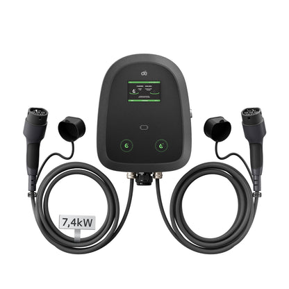 dé 2×7,4 kW Dual Wallbox avec contrôle APP et OCPP/RFID