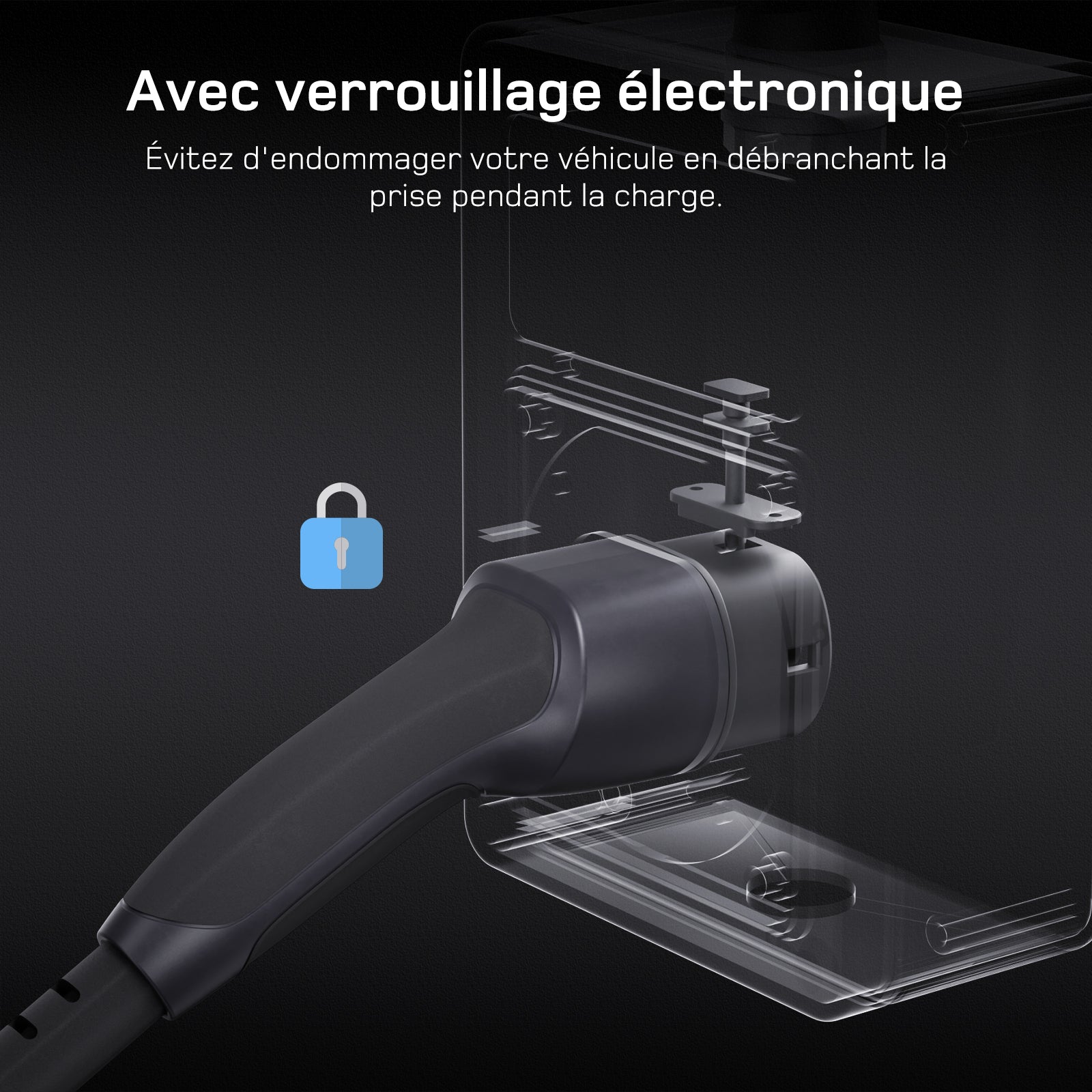 dé Borne de Recharge Mobile 22kW pour Voiture Électrique (CEE 32A, Triphasée)