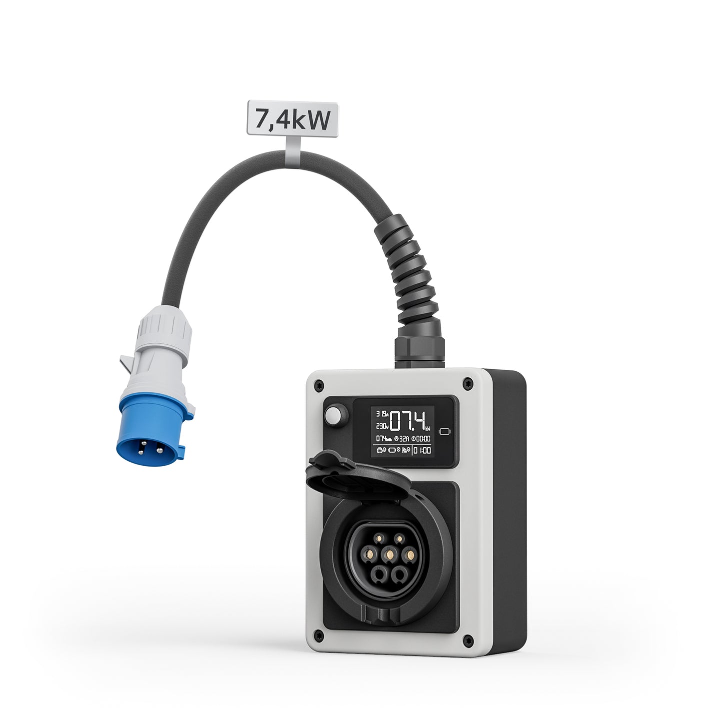 Borne de Recharge Mobile 7kW 32A | dé Wallbox Électrique Type 2