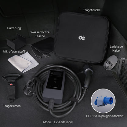 dé Chargeur Voiture Electrique 3,7kW v2– Type 2, idéal maison et voyage