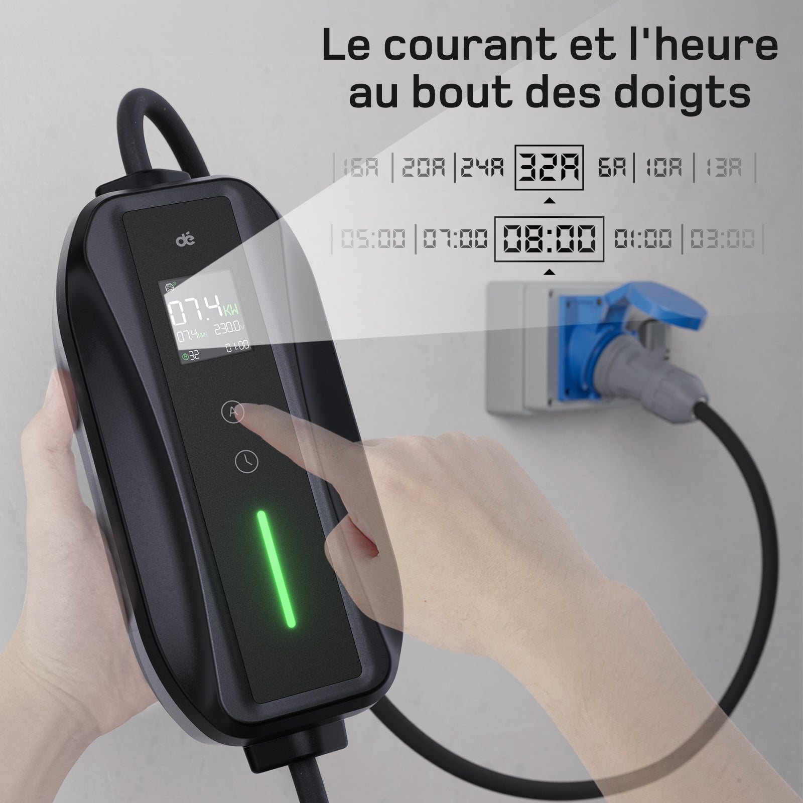 dé Chargeur Voiture Electrique CEE 7,4kW