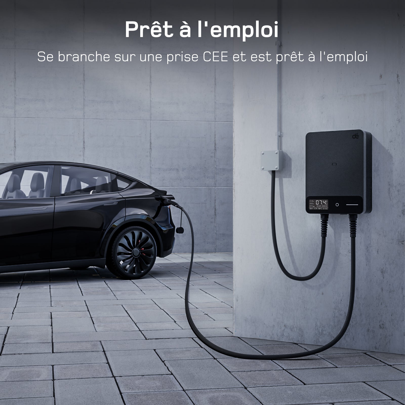 dé Borne de Recharge 7,4kW – Installation monophasée, APP et RFID
