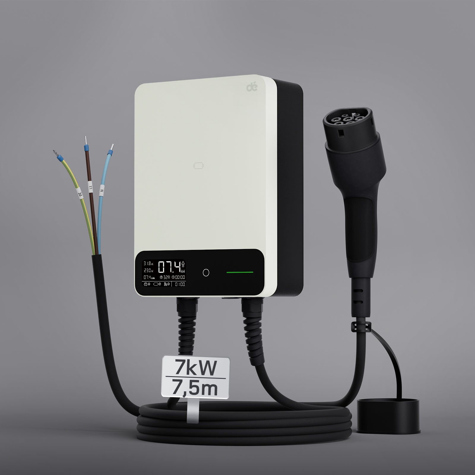 dé Borne de Recharge 7,4kW – Installation monophasée, APP et RFID